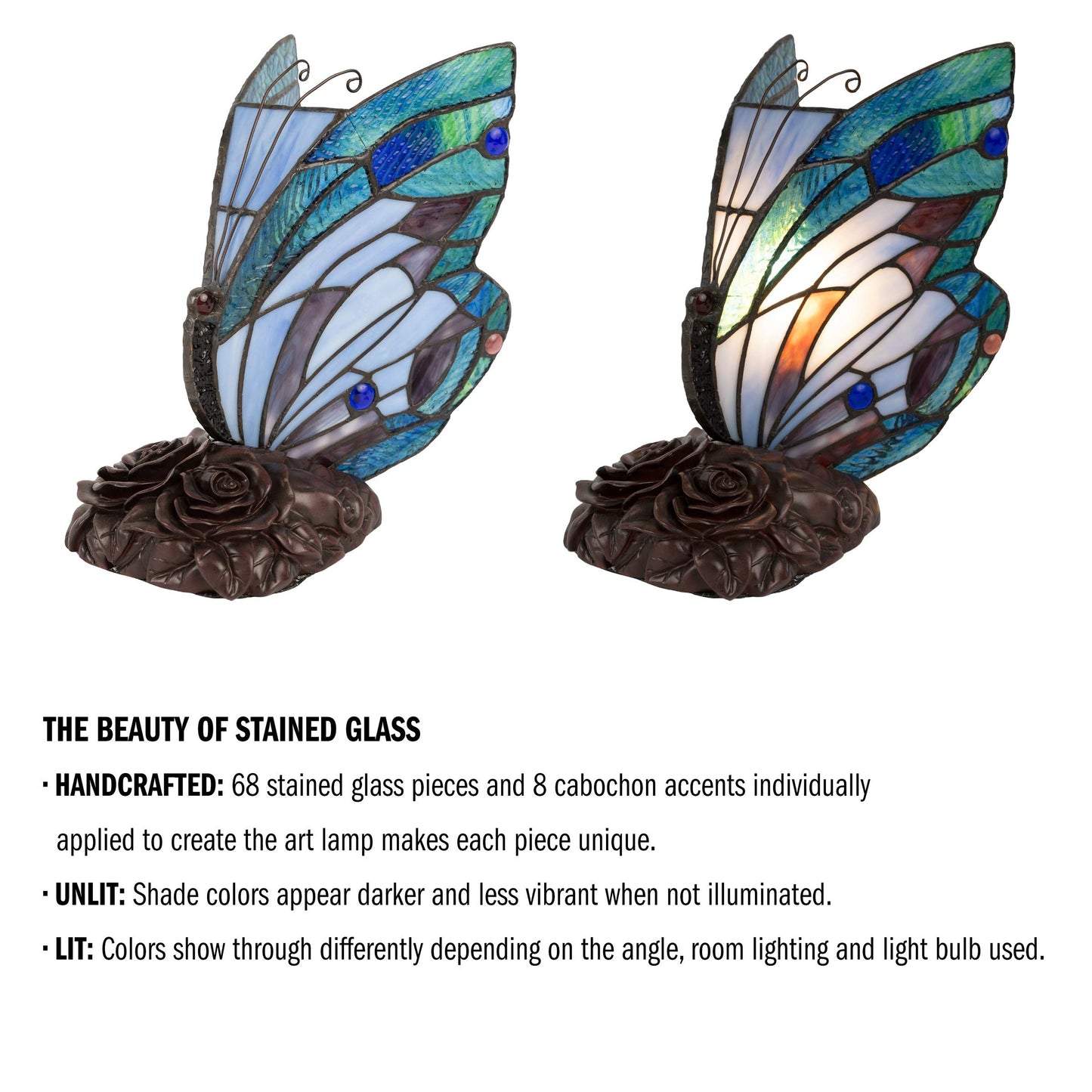 GlowWing β Handcrafted Stained Glass Butterfly Lamp