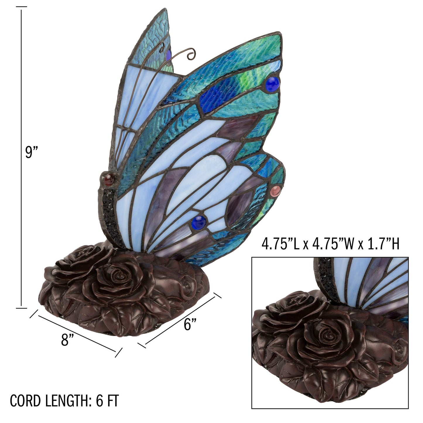 GlowWing β Handcrafted Stained Glass Butterfly Lamp