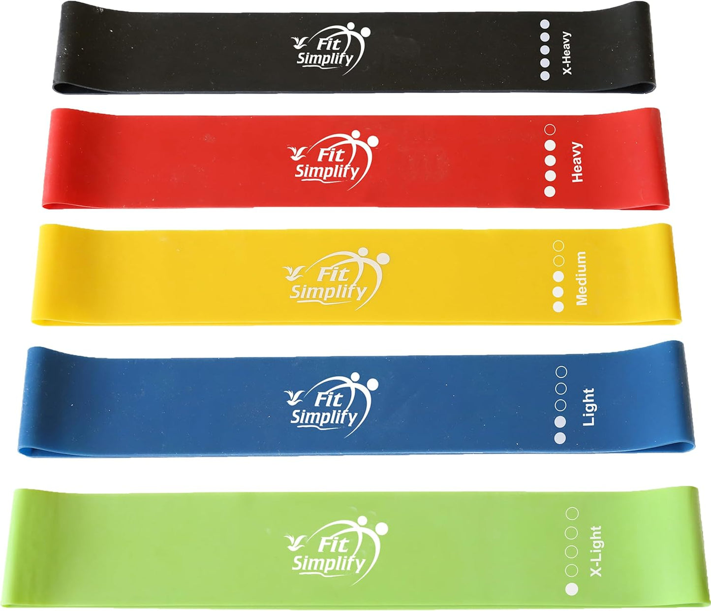 Fit Simplify Resistance Loop Exercise Bands with Instruction Guide and Carry Bag